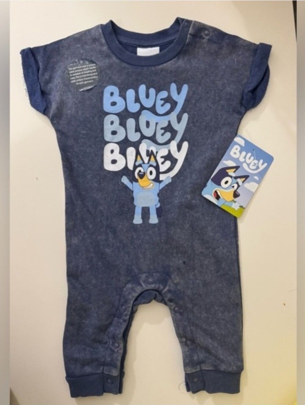 Bluey Navy Blue Baby Romper - 3-6mos NWT